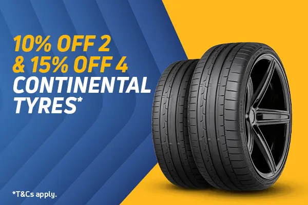 15% off 4 Continental Tyres