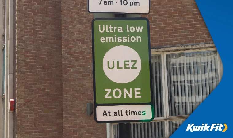 Green ultra low emission zone sign.