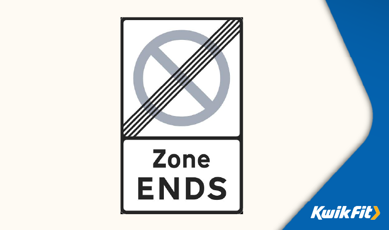 Zone Ends Road Sign